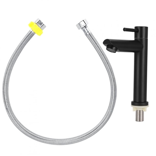 Grifo de baño, grifo de lavabo individual de acero inoxidable negro, confiabilidad excepcional