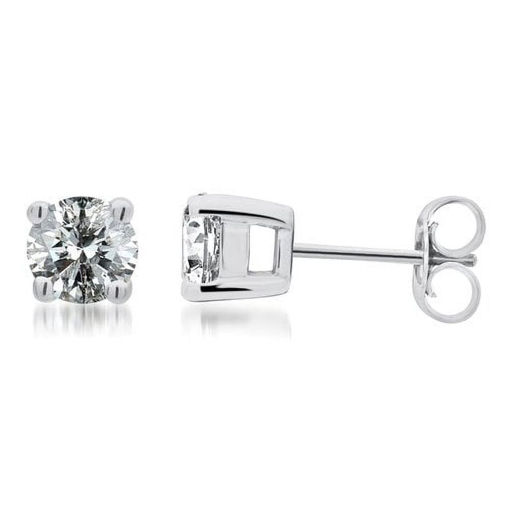1 Carat T.W. Round Diamond Sterling Silver Stud Earrings