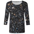 thumbnail image 4 of T Shirts for Women Sequin Shirt Orange Long Sleeve Sparkly Tops for Women Glittery Top Ladies Shirts Womens Holiday Tops, 4 of 5