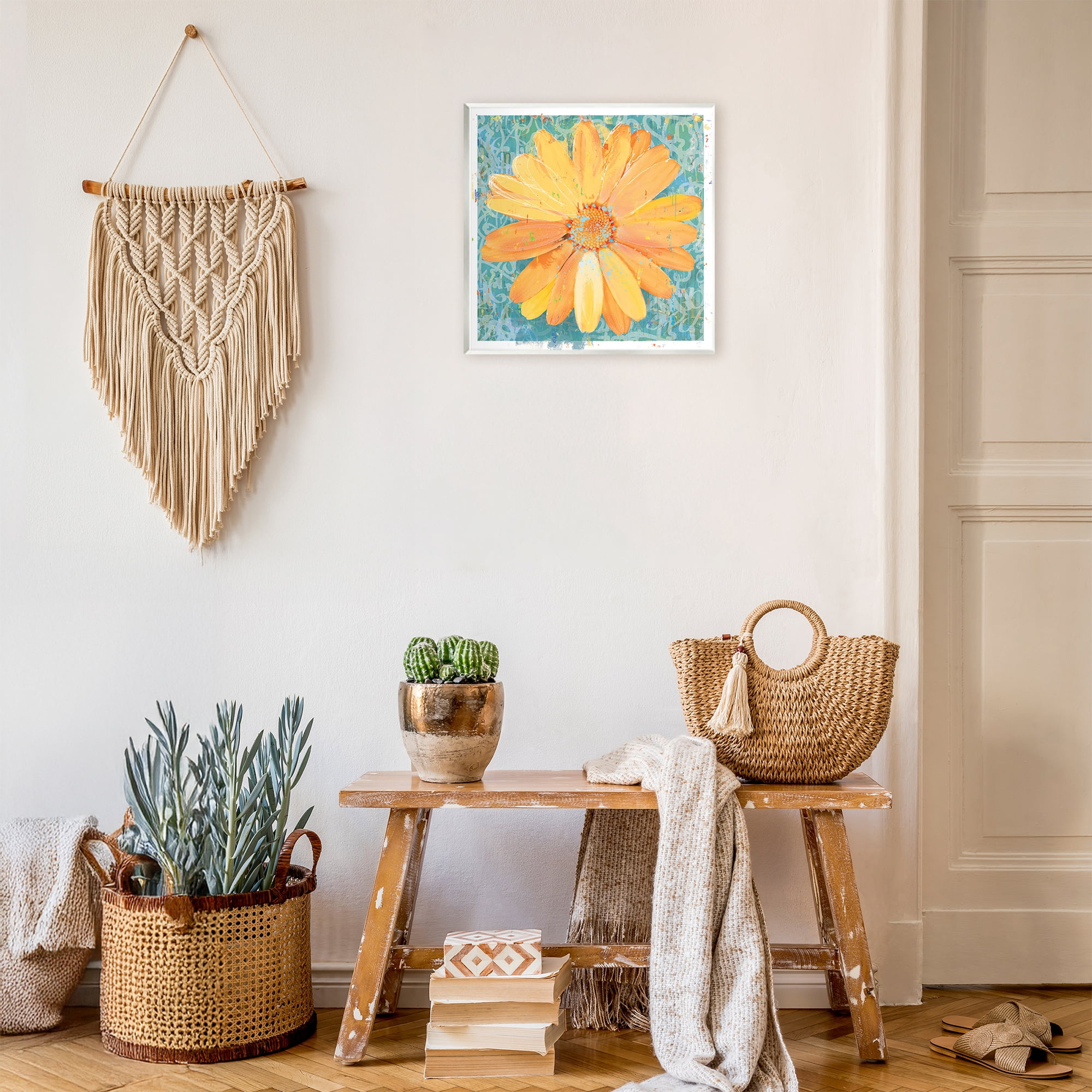 Stupell Industries Urban Daisy over Graffiti Wall Plaque Art, design by Porter Hastings
