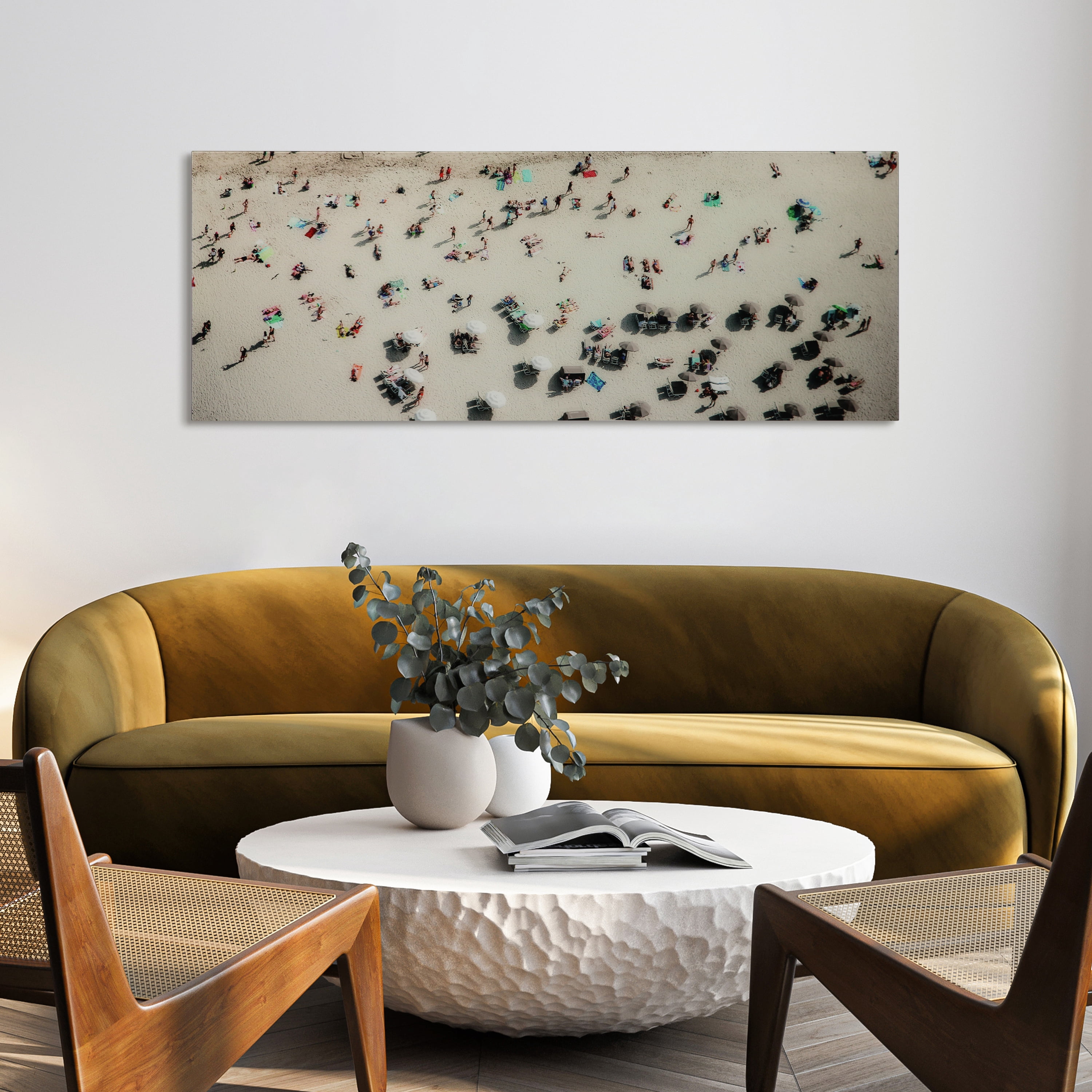 Empire Art Direct Beach Day Frameless Free Floating Tempered Glass Panel Graphic Wall Art, 24" x 63" x 0.2", Ready to Hang