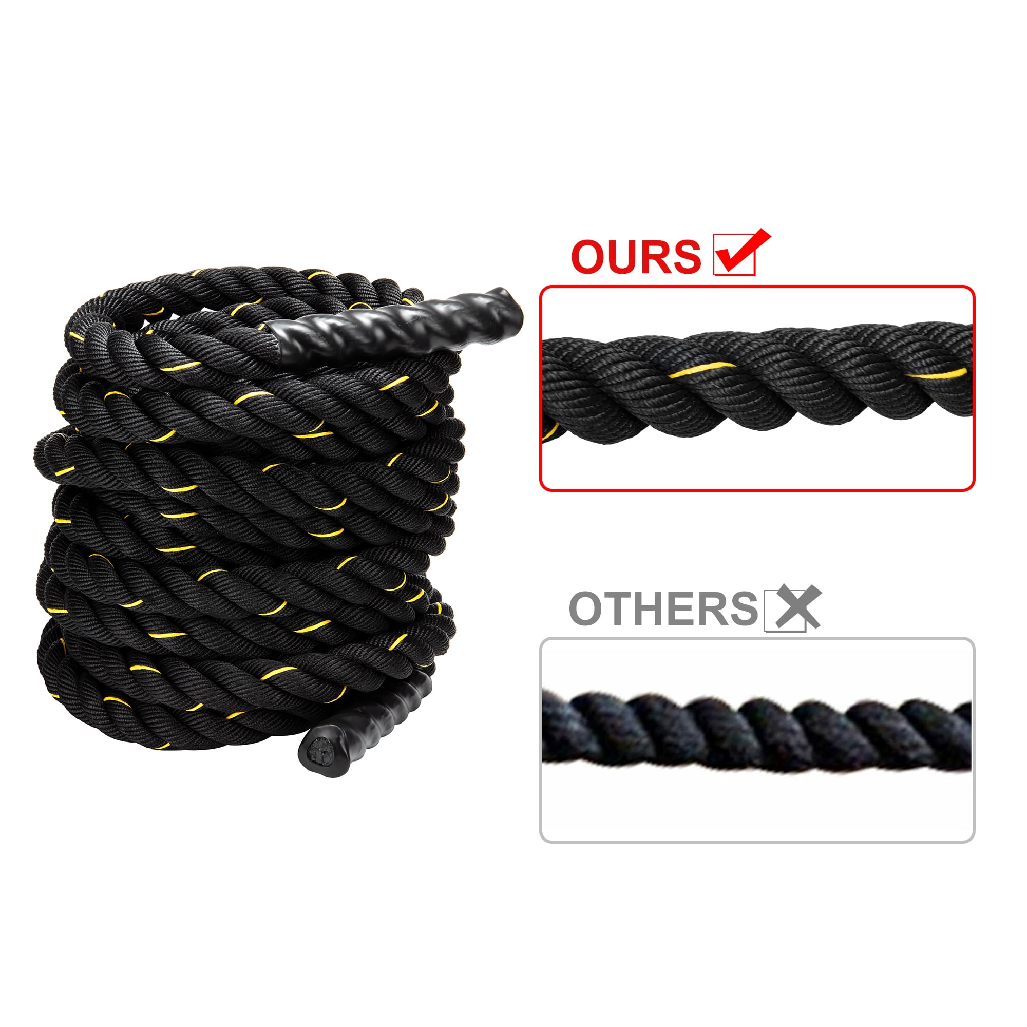 Jump Rope for Fitness Workout Battle Rope Strength Training Fitness Exercise Rope for Home Gym Outdoor Cardio Workout Upgraded Durable Protective Sleeve Included