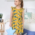 thumbnail image 4 of Fotbe Shark Print Vestido de Dormir para Niñas de 3 a 10 Años, Mangas Cortas, Estilo Princesa, Pijama Camisón con Mangas Voladas-Small, 4 of 6