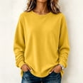 thumbnail image 2 of Women's Casual Long Sleeve Pullover Sweatshirt Solid Color Crew Neck Loose Fit Basic Oversized Hoodie Fall Winter Clothes Fleece Lined Cozy Comfortable Top, 2 of 7