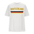 thumbnail image 3 of Women's European Cup German Leisure Letter Printed Round Neck Short Sleeve Large Loose T Shirt Top B Casual Summer Shirts Long Sleeve Shirts Tall Women's Shirts Summer Violet Shirt dish Top Elbow Tops, 3 of 5