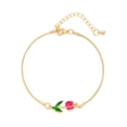 thumbnail image 4 of Elegant Tulip Rose Bracelet For Women Girls Sweet Bra Chain Colorful D6R4 K3Y2, 4 of 6