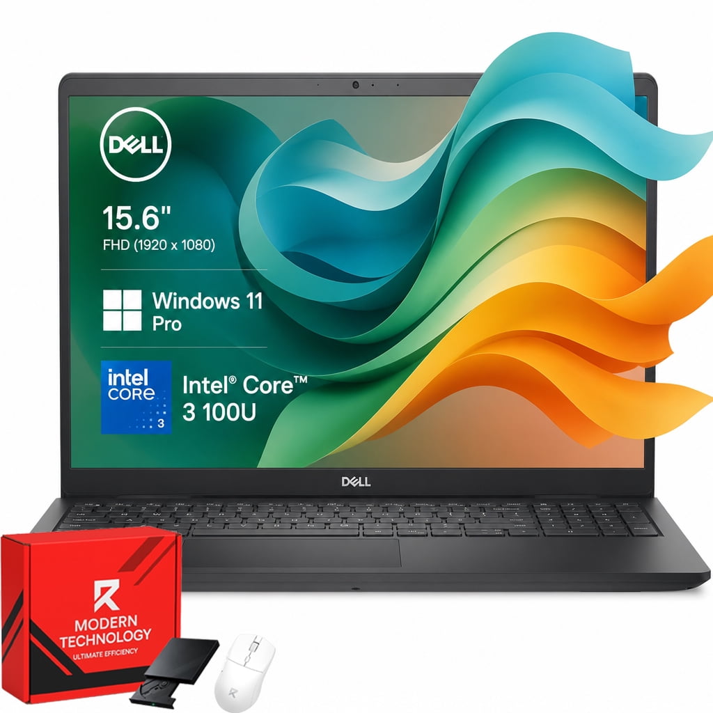 Dell 15.6" FHD Laptop Computer, Intel Core 3 100U, 32GB RAM, 1TB SSD, Wi‑Fi 6, Bluetooth, Windows 11 Pro