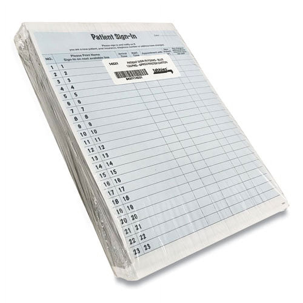 "Patient Sign-In Label Forms, Two-Part Carbon, 8.5 X 11.63, Blue, 1/page, 125 Forms | Bundle of 2 Packs"
