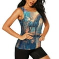 thumbnail image 2 of Fotbe Forest Lake White Horse Blusas Sin Mangas para Mujer – Estilo Casual, Corte Suelto, Slim-Fit, Cuello Redondo Deportivo, Tops de Verano para Gimnasio y Yoga-Small, 2 of 7