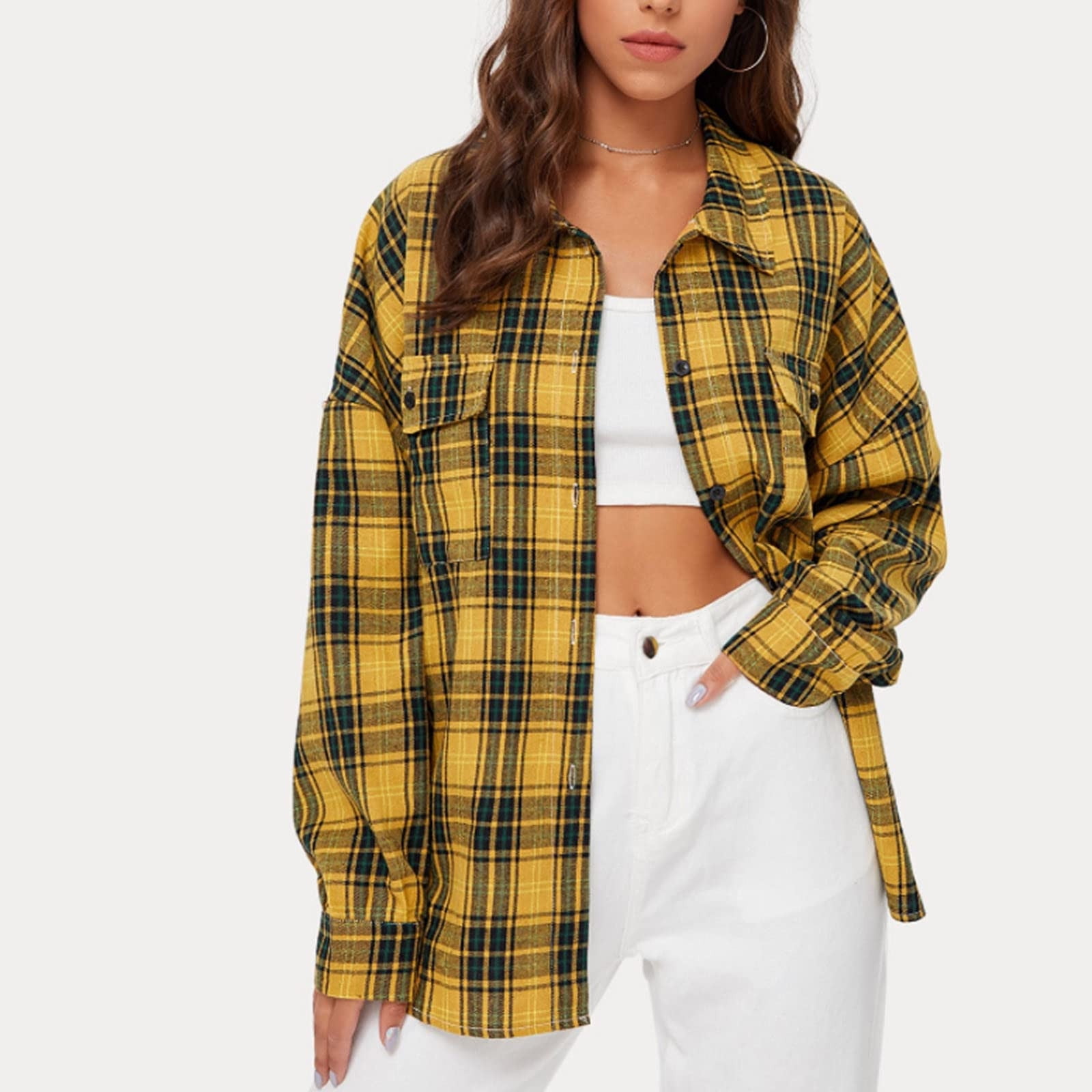 Yellow deals plaid cardigan