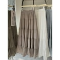 thumbnail image 6 of 2025 Women's High-Waisted A-Line Ballet Skirt - Elegant White Midi Tulle Skirt for Spring & Summer, 6 of 9