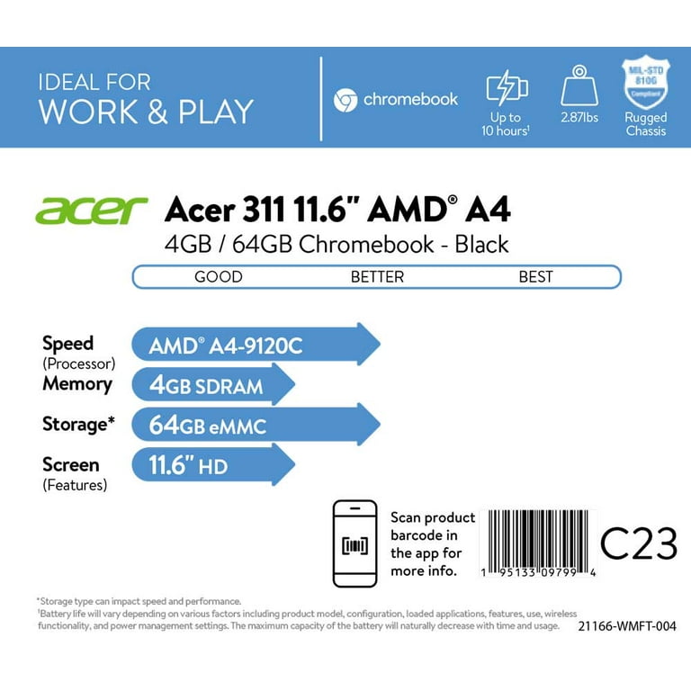 Acer 311 EDU Chromebook, 11.6 Acer 311 EDU Chromebook, 11.6