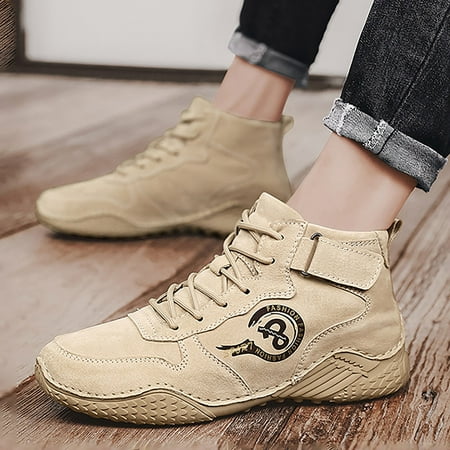 

Feiboyy Men S British Large Casual Suede Foreign Trade Lace Up And Hook Loop Sneakers