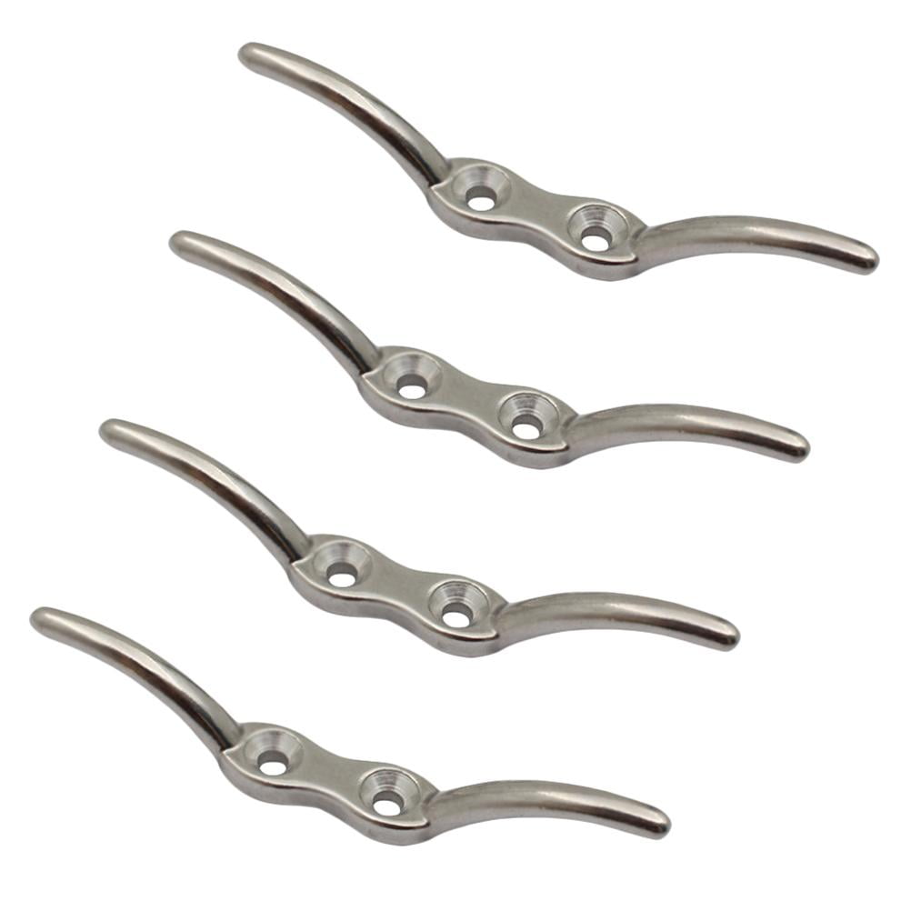 4 Pcs Mooring Cleat Stainless Steel Cleats for Boats Hook Flagpole