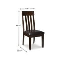 thumbnail image 5 of Raly Dining Side Chair Set of 2, Brown Faux Leather Seat, Slated Back, 5 of 5