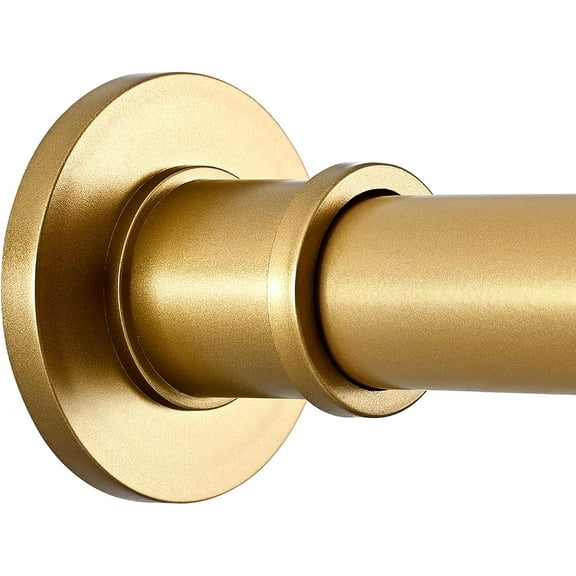 Shower Curtain Rod Adjustable 18-64 Inch, No Drilling Non Slip Stainless Steel Spring Tension for Window or Bathroom, Sunset Gold