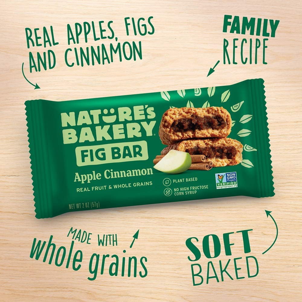 Nature's Bakery Whole Wheat Soft Fig Bars 14 Count, GMO-Free Vegan Bag Brownie