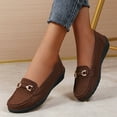 thumbnail image 5 of YLYL Women's Leather Buckle Loafers Dress Shoes Casual Flats Low Heel Slip on Driving Penny Loafers, 5 of 9