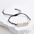 thumbnail image 2 of Natural Freshwater Cultured Pearl Pull Bracelet for Women Adjustable Braided Brass Bracelets Bohemian Vacation Jewelry Gifts, 2 of 5