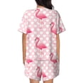 thumbnail image 3 of Bixox Women's Cute Flamingo with Heart Printed Pajama Set 2 Piece Lounge Set Top and Shorts Soft Pajamas, Shorts with Pockets, 3 of 7