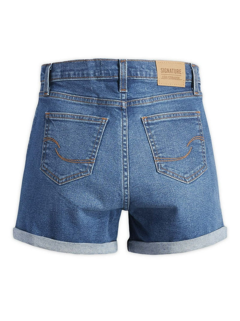 ハーフ・ショートパンツ IONSEOUL Wake Maxi Bermuda Denim Pants E1258 Levi Strauss Signature Girls High Rise Mom Jean Shorts