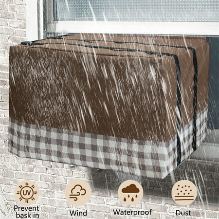 

GXSR Window Air Conditioner Cover Outdoor Outside Window AC Unit Cover Black Dust-Proof Waterproof AC Cover Outdoor Window AC Protection Cover