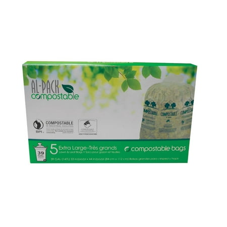 Transparent Leaf Bag - Packaging Service P-RGBC3344COMP Compostable Lawn And Leaf Bag, 39 Gallon
