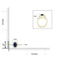 thumbnail image 4 of ANGARA Natural Oval Blue Sapphire Halo Ring with Diamond Accents in 14K Yellow Gold for Women (Size-5x3mm) | September Birthstone, Anniversary, Jewelry Gift for Women | Natural Blue Sapphire Ring, 4 of 9