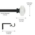 thumbnail image 4 of Mainstays Clear Square 3/4" Single Adjustable Curtain Rod, 30-84", Matte Black, 4 of 8