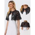 thumbnail image 2 of Capa de encaje para mujer Allegra K vestido de noche bolero chales Negro S, 2 of 5