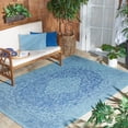 thumbnail image 2 of SAFAVIEH Courtyard Kebo Medallion Indoor/Outdoor Area Rug, Navy/Aqua, 6'7" x 9'6", 2 of 11