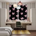 thumbnail image 4 of Valentine's Day Kitchen Curtains Window Panels, Pink Bows Shining Stars Modern Black Insulated Window Treatment Curtain, Grommet Curtains for Bedroom/Living Room/Bathroom, 2 Piece 52"Wx84"L, 4 of 8