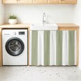 thumbnail image 2 of Sage Green Striped Oven Skirt Curtain for Kitchen Decor 28"x35", Vertical Stripe Boho Minimalist Country Self Adhesive Stove Curtains Skirt Cabinet Curtains for Bathroom Laundry Room, 2 of 8