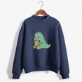 thumbnail image 2 of IROINID Rabais Womens Winter Clothes Chandails à Capuche Winter Chemises Aguichant Col Rond Manches Longues Hauts Imprimés Blouse Régulière, Bleu, 2 of 3