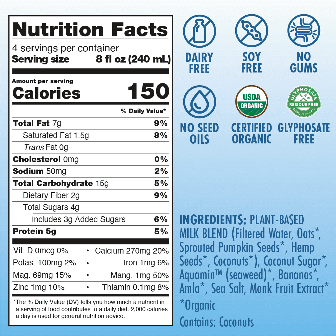 Original Kiki Milk - Organic Plant-Based Milk - Shelf Stable - (32 oz pack of 6)