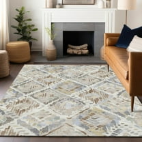 Addison Rugs Chantille Indoor/Outdoor Transitional Diamonds Ivory Washable Rectangle Rug, 10' x 14'