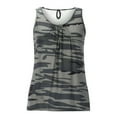 thumbnail image 3 of HAPIMO Women's Summer Tank Tops O-Neck Blouse Casual Loose Pleat Camis Vest Camouflage Print Tops Trendy Comfy Camisole Sleeveless Shirts for Girls Discount Gray L, 3 of 4
