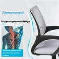 thumbnail image 2 of BestOffice Home Office Chair Ergonomic Mesh, Lumbar Support Armrest Executive Rolling Swivel Adjustable Mid, White, 2 of 7