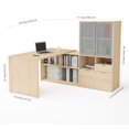 thumbnail image 2 of Bestar i3 plus L-Desk with Frosted Glass Door Hutch, 2 of 3