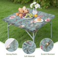 thumbnail image 4 of Pioneer Flower Floral Print Pattern Square Fitted Tablecloth with Elastic Edge,Square Table Cover,Washable Elastic Table Cover for Home Kitchen Party Decor 36"x36", 4 of 6