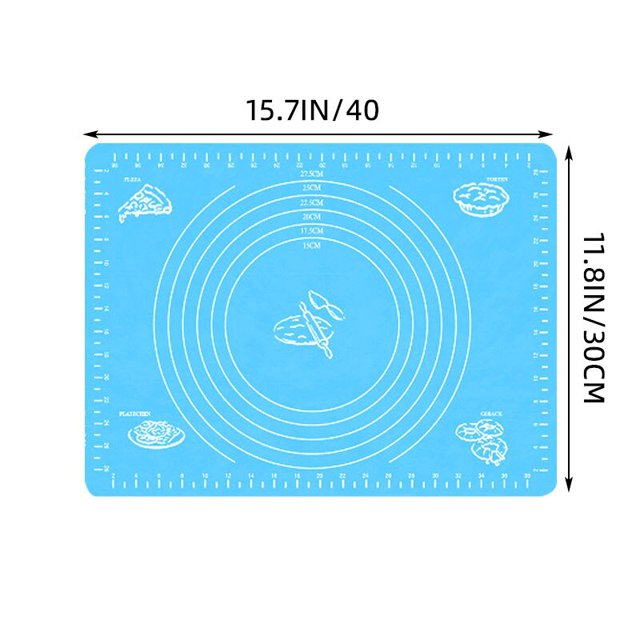 Tapete grande de silicona para cocina, tapete para hornear masa para amasar, para cocinar pasteles, pasteles, almohadillas antiadherentes para amasar, herramientas, accesorios de hojas Deng Xun unisex