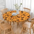 thumbnail image 3 of Halloween Witchy Icons on Orange Pattern Round Fitted Tablecloth with Elastic Edge,Dining Table Cover Waterproof,Outdoor Round Tablecloth for Camping,Dining,Indoor and Outdoor, 3 of 7