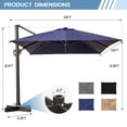 thumbnail image 5 of Crestlive Products Luxury Outdoor Shade Canopy Patio Cantilever Offset Umbrella with 360-degree Rotation Navy Blue, 5 of 5