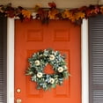 thumbnail image 5 of Gmogad White Pumpkin Wreath Fall Decor Front Door Hanging Garland Weatherproof Holiday Ornaments for Thanksgiving Autumn Home Porch Wedding Festival Decorations, 5 of 5