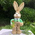 thumbnail image 5 of one-Piece Woven Easter Rabbit Figurine, 35Cm Natural Straw Construction with Rustic Outfit, for Spring decorations for Party, Easter Home decor and Outdoor Porch decor, 5 of 5