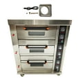 thumbnail image 3 of 110V Gas Heating Commercial Movable Electric Triple Pizza Oven with 6 Baking Sheets, 3 of 12