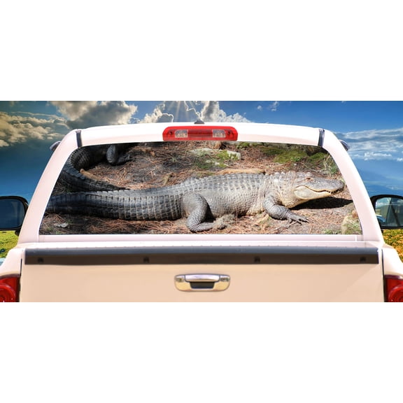 GATOR LAND Rear Window Graphic truck view thru vinyl decal back