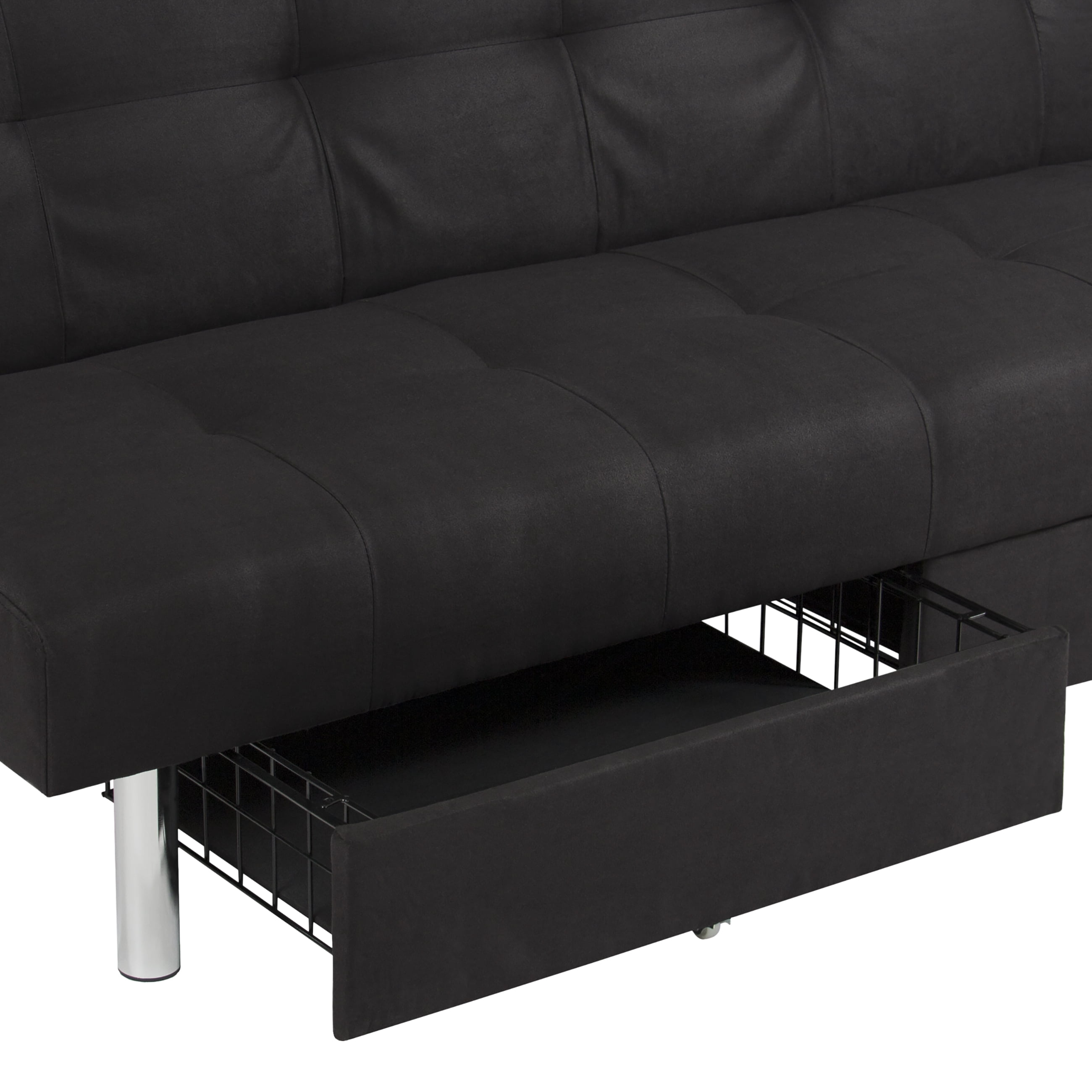 Microfiber Futon Folding Sofa Bed Couch Mattress Storage throughout Folding Sofa Bed Mattress