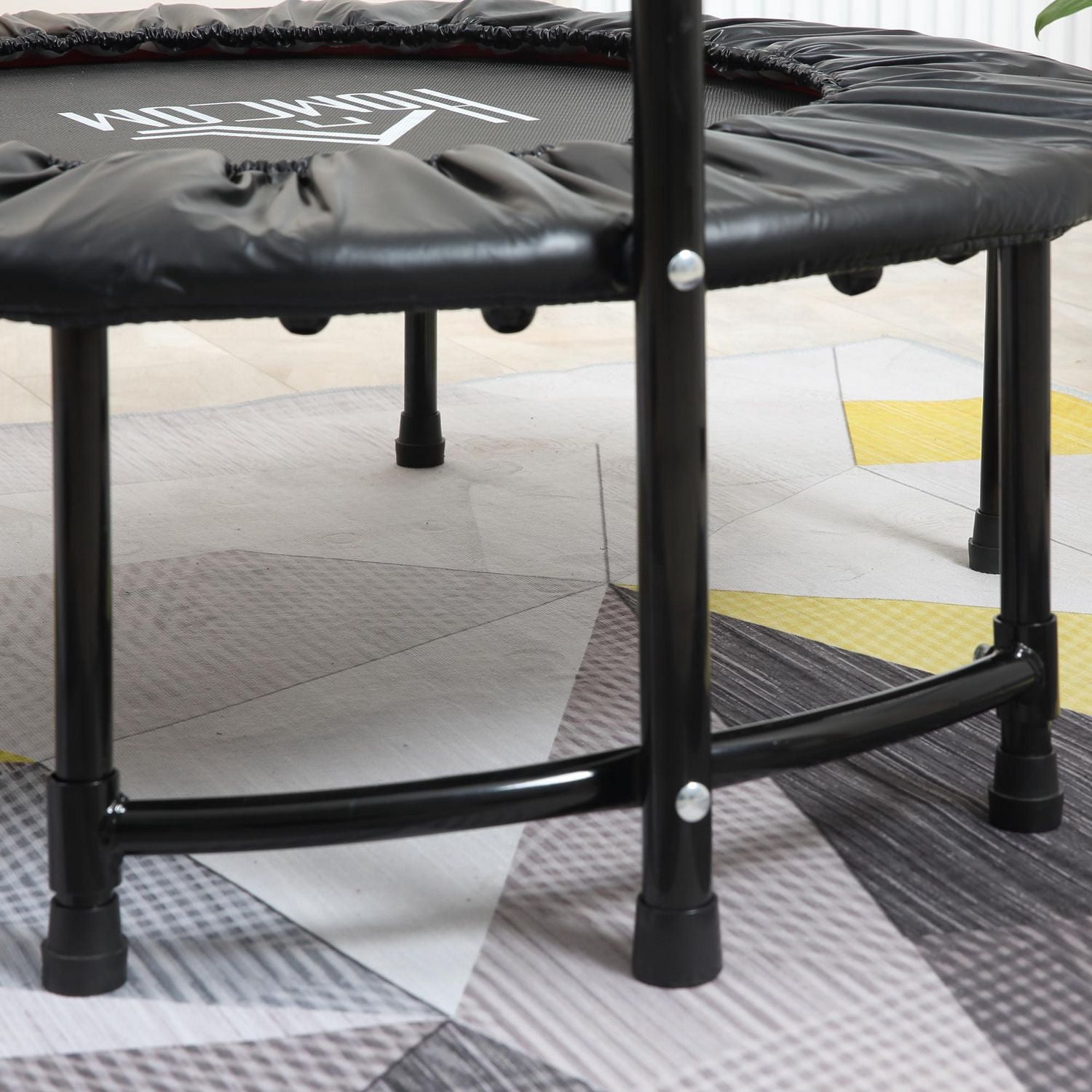 Mini Exercise Trampoline Rebounder Cardio Trainer Adjustable T-Bar Black