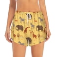 thumbnail image 2 of Xecao's Cute Animals for a double-layer running short for women, perfect for gym, tennis, and more, featuring a convenient pocket., 2 of 9
